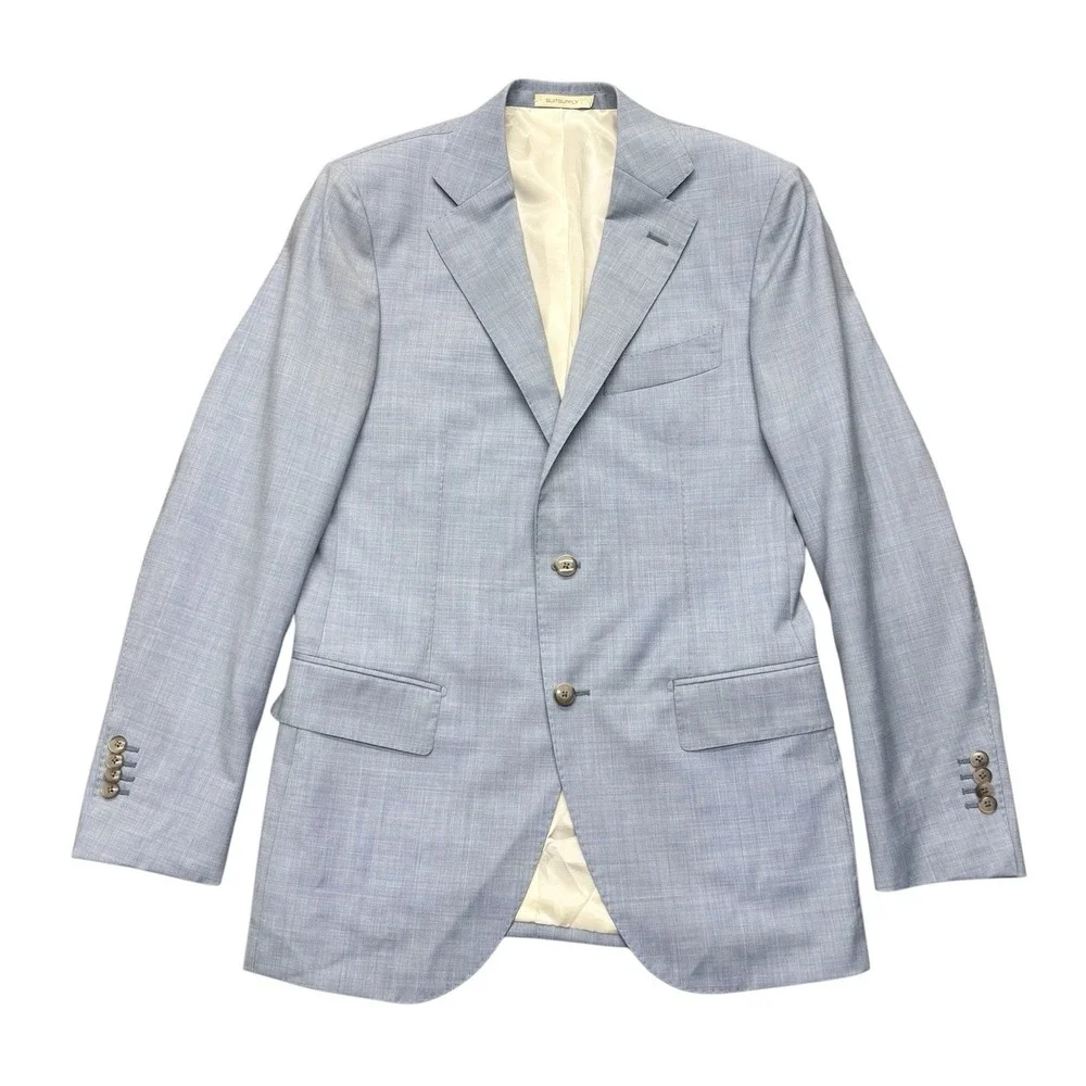SUITSUPPLY Lazio Single Breasted Slim‎ Fit Sport Coat Angelico Wool Mens US 38R